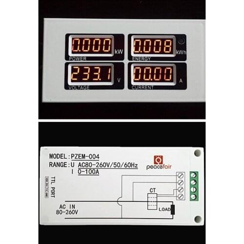 100A AC 80~260V Digital Power Meter Monitor Voltage KWh Watt Voltmeter Ammeter