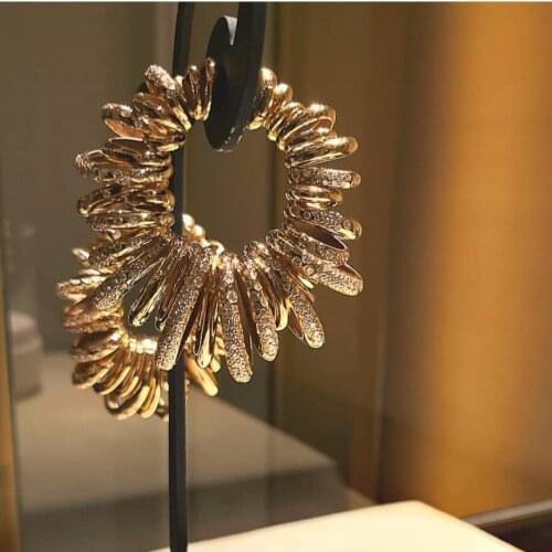 2019 Charms Cubic Zirconia Statement Women Earrings Trendy Big Circle Hoop Earrings Original Design Circle boucle d'oreille