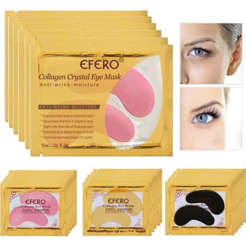 5/6/7/8pairs Crystal Collagen Eye Mask Eyelid Patches Anti Wrinkle Moisture Under Eye Dark Circle Remover Eye Patches Pads EFERO