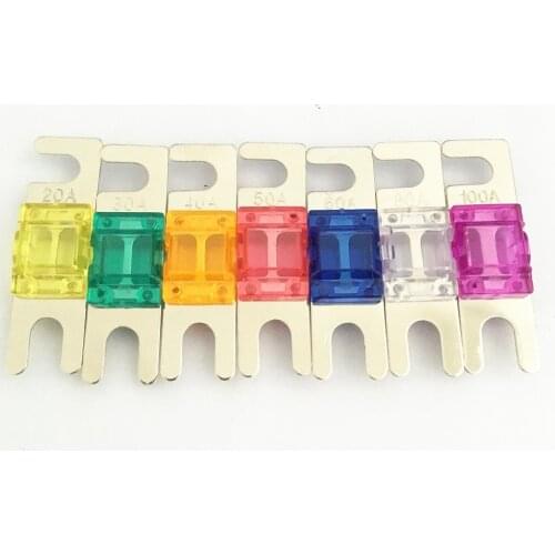 5PCS/LOT Nickel Plated Car Audio AFS MINI ANL Auto Blade Fuse 20A 30A 40A 50A 60A 80A 100A