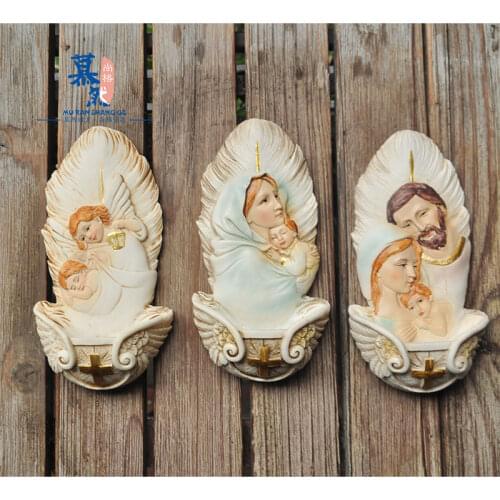American Country Mother Angel with Infant Baby Christmas Manger Set Nativity Decoration Gifts for Catholics