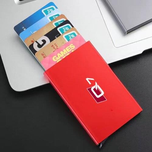 Car styling For Audi Q7 2016 2017 2018 Smart Wallet Thin ID Card RFID Anti-theft Case Automatically Metal Bank Credit Card Case