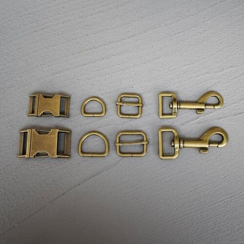 100 Sets 15/20/25mm Bronze Metal D Ring Adjuter Strap Buckle Slider Adjustment Buckle For Pet Dog Collar Handmade Accessory