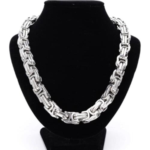 6/8/12/15mm High Quality Stainless Steel Silver Color Srong Handmade Byzantine Box Link Chain Mens Necklace Or Bracelet 1PCS