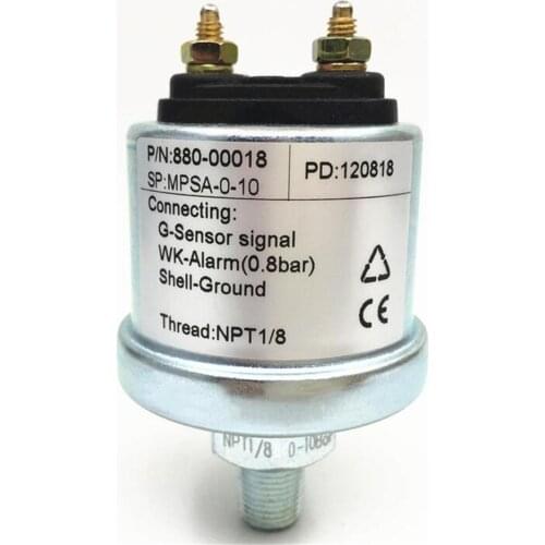 1pc M10X1 NPT-1/8 Mechanical Oil Pressure Gauge Sensors 0.5bar 0.8bar Alarm Sensors 6-24vdc Working Voltage 0-5bar 0-10bar