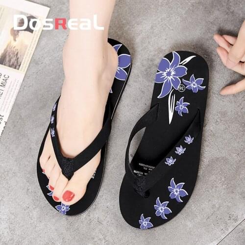 DOSREAL Ladies Summer Flat Shoes Flip-Flops Ladies Indoor Lightweight Slippers Outdoor Comfortable Casual women Slippers