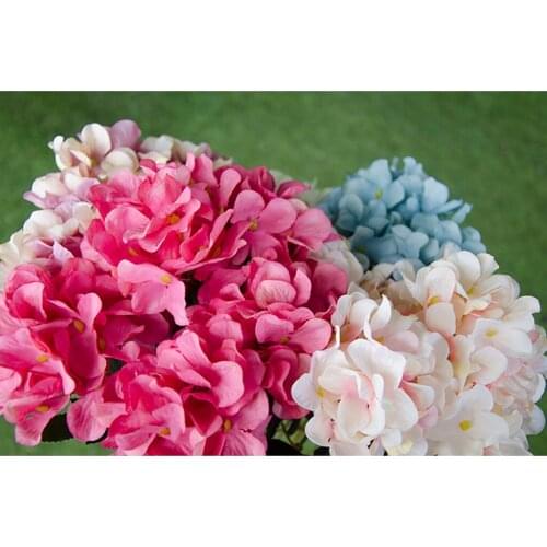 Artificial Hydrangea Flower Indoor and Outdoor Decor 6 Flower Heads Each With 18 Petals