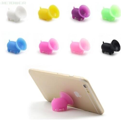 Cute Cartoon Suction Cup Mini Pig Mobile Phone Holder Stand for Iphone Xiaomi Universal Phone Mount Wholesale 500pcs/lot