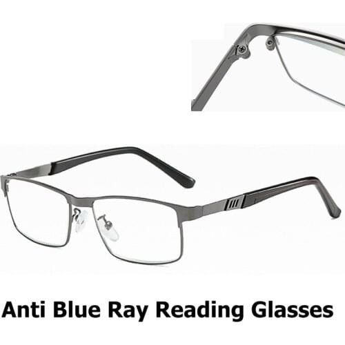 Fashion Anti Blue Ray Reading Glasses Rectangular Frame Blue Light Protection Reading Glasses With Degree Lens Plus +1.0 To +4.0