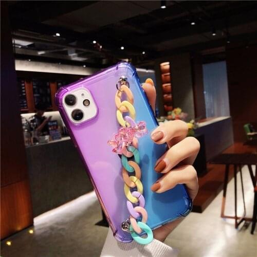 Cartoon transparent Rainbow bracelet bear Soft phone case For OPPO RENO 5 2 2Z 2C 5G Realme 7 6 X2 PRO 5 A71 A5 2020 A15 A73 A53
