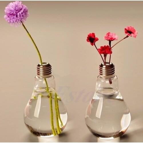 Set of 2 Bulb Glass Plant Pots Glass Vases Tabletop Glass Plant Container Small Hydroponic Planter Glass Vase