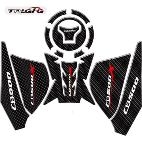 Fiber texture Motorcycle Fuel Tank Pad Cap Decals Gas Cap Sticker For HONDA CB500X CB500 X