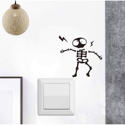 Cartoon Skull Monster Wall Stickers Home Decoration For Living Room Fridge Kitchen Porch Art Mural Peel & Stick Vinyl Wallpaper