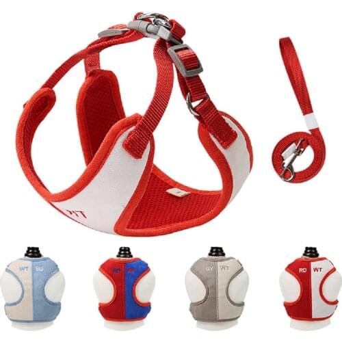 2021 new pet leash, suede soft dog chest strap, color matching, breathable pet chest strap
