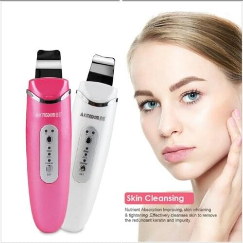 New KINGDOW 3 in1 EMS Face Lift Skin Tighten Galvanic Ion Deep Clean High Frequency Vibration Ultrasonic Facial Cleaner Massager