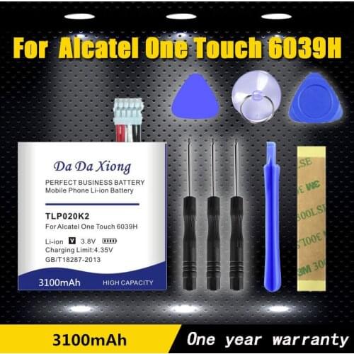 New High quality 3100mAh TLp020K2 Li-ion Phone Battery use for Alcatel One Touch 6039H 6039Y 6039K Phone Battery