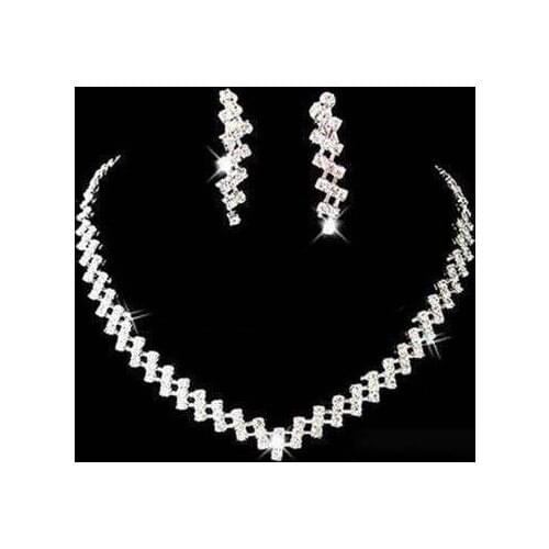 Myfavori New Charming Wedding Prom Bridal Jewelry Crystal Necklace And Earrings Jewelry Sets