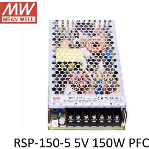 5V 30A 150W PFC function Original MEAN WELL Switching Power Supply RSP-150-5 Meanwell 85-264V AC to 5V DC power supply UL CE TUV