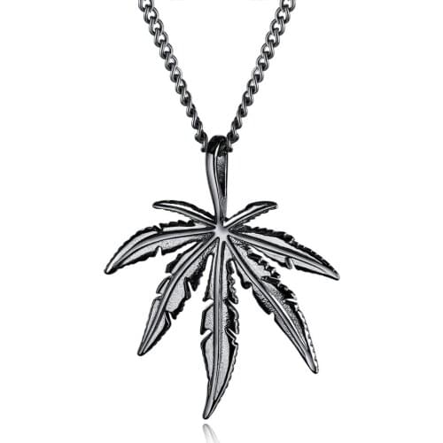 Weed Jewelry Pot Leaf Necklace Legal Medical Healing Flower Hemp Leaf Necklace in Stainless Steel