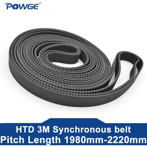 POWGE HTD 3M Timing belt C= 564 570 573 576 width 6/9/15mm Teeth 188 190 191 192 HTD3M synchronous 564-3M 570-3M 573-3M 576-3M