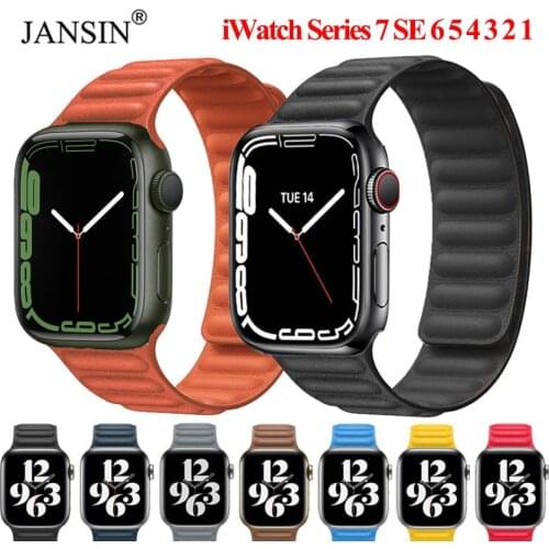 Leather Link Loop Strap For Apple Watch Band 44mm 40mm Watchbands Bracelet For Apple Watch 42mm 38mm Wristbands 6 5 4 3 SE Strap