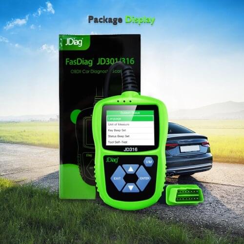 JDiag JD316 Enhanced Mode 6 OBDII Scanner Engine Fault Code Reader Diagnostic Scan Tool for Smog Check with Battery Test