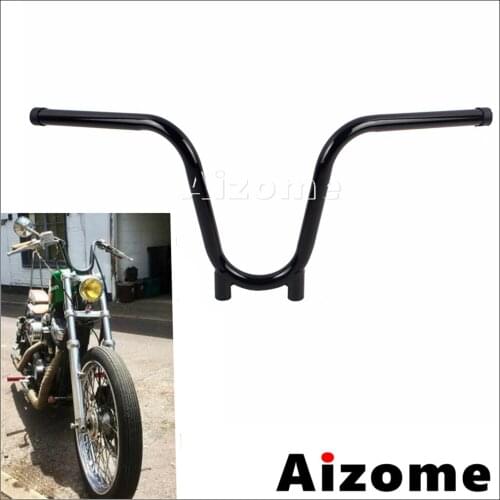Black Universal Motorcycle 7/8" Handlebar Bootlegger Steel 22 Pullback Handle bar For Honda Yamaha Suzuki Kawasaki Streetbike
