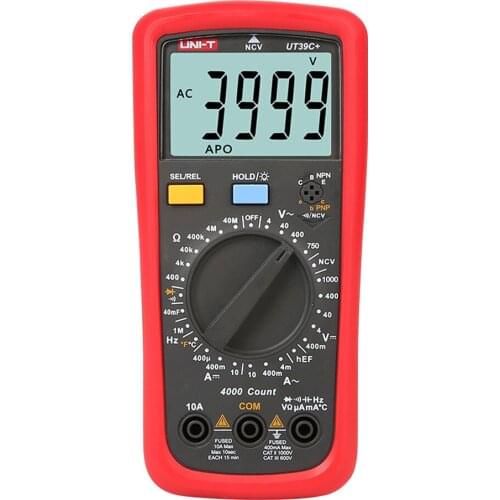 UNI-T upgraded UT39A+ UT39C+ digital multimeter AC and DC voltage current resistance capacitance frequency tester