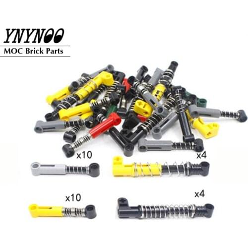 28Pcs/lot High-Tech Steering Shock Absorber 6.5L/9.5L Soft/Hard Spring MOC Building Blocks Bricks Cars Spare Bulk Parts Toy