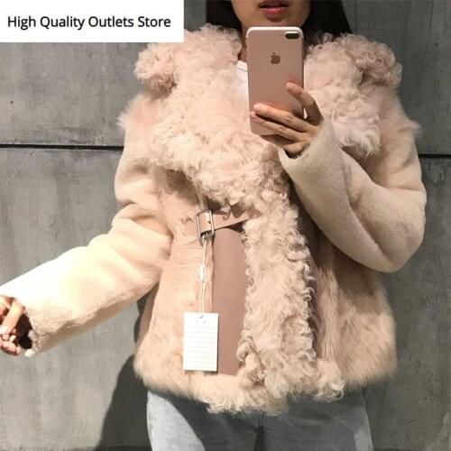 Ladies suede jacket lambskin jacket women shearling jacket