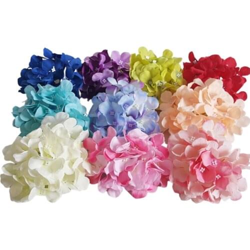 1 Stick 15cm Hydrangea Flower Head Artificial Flowers Silk For Home Wedding Party Decoration Floral DIY Decor Fake Flowers