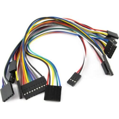 10Pcs Female To Female Connector with 20cm Dupont Cable Wire 2.54MM Breadboard Jumper Wires for Arduino 2P 3P 5P 6P 7P 8P 9P 10P