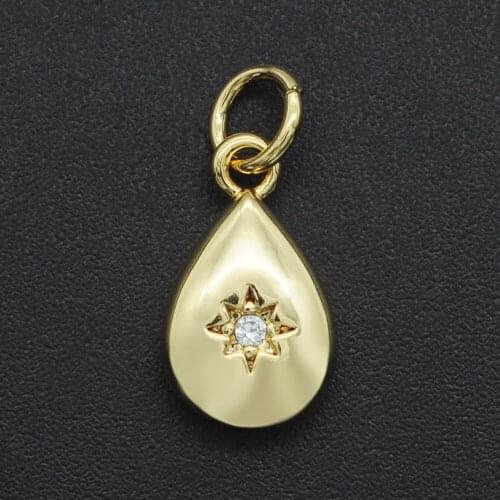 16x8mm 100% CZ Zircon DIY Jewelry Water Drop Charm Pendant Wholesale Bracelet Making Charm Necklace Making Charms