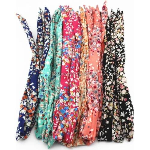 Lots 20PCS Mixed Color Girl Womens Flower Floral Bunny Ear headbands Rabbit Ear Hair Jewelry Headwear MF44