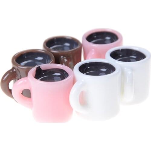 4PCS New Coffee Cup Miniature Dollhouse Kitchen Room Food Drink Home Tableware Decors Doll Accessories Wholesale
