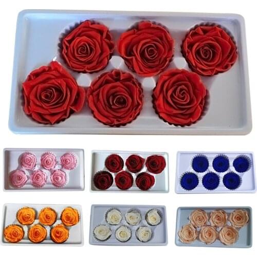 6Pcs/Box Preserved Rose Flower Wedding Immortal Rose Flower Mothers Day Gift DIY Flower Decorations Home Decor
