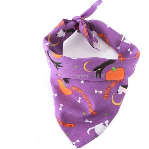 72 pcs/lot Halloween Dog Triangular Bandage Pet Saliva Towel Dog Halloween Party Scarf Bandanas