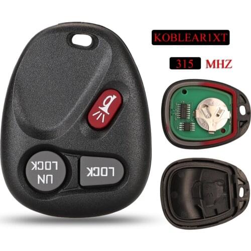 Kutery KOBLEAR1XT 315Mhz with 3 Buttons for Chevrolet Avalanche / S10 / Silverado /Suburban /Tahoe Remote Car key