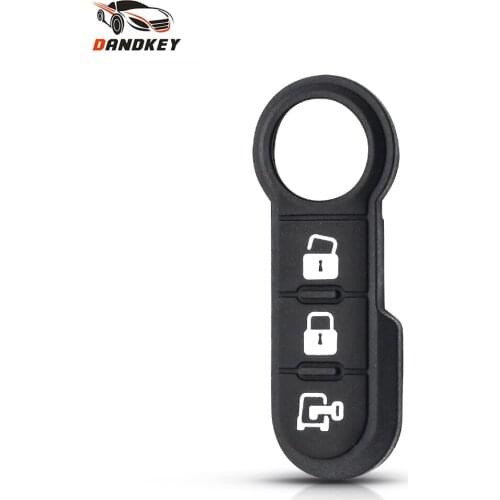 Dandkey Remote Rubber Button Pad For Fiat 500 Panda Abarth Punto Bravo 3 Buttons Flip Folding Car Key Shell Key Pad