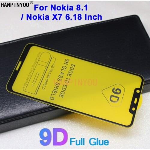 For Nokia 8.1 / Nokia X7 TA-1131 6.18" 9D Full Glue Cover Toughened Tempered Glass Film Screen Protector Guard