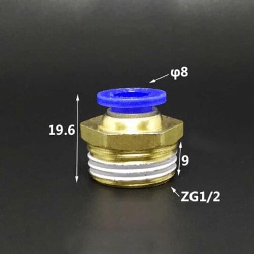 DN15 G 1/2" BSP Male x Fit Tube OD 8mm Brass Pneumatic Air Hose Quick Connector Push In Coupler Water Gas Oil