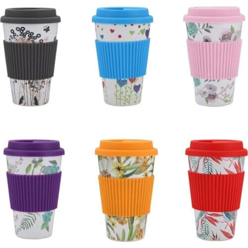 Eco-Friendly Reusable Bamboo Fibre Coffee Cup Mugs Portable Drink Cups Coffee Tea Water Juice Mug