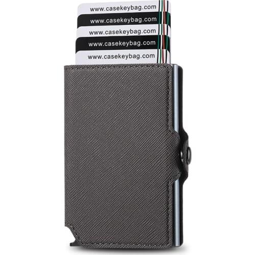 Eco-friendly Vegan Saffiano Business Credit Card Holder Wallet Credit Card Holder Case For Women Men Card Holder