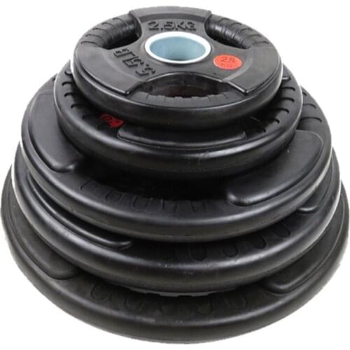 Fitness Rubber Barbell Plates Weight Lifting Bumper Barbell Plates Barbell Weight Plate Big Hole Package Film Baking Paint Piece