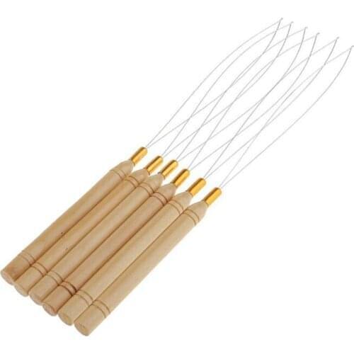 12pcs micro rings loop tool loop threader pulling needle used with hair plier and beads for human hair feather extension tools