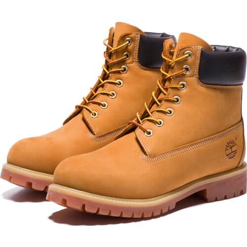TIMBERLAND Classic Womens 6-Inch Premium Waterproof 10061 Boots For Female Nubuck Genuine Leather Ankle Wheat Yellow Shoes