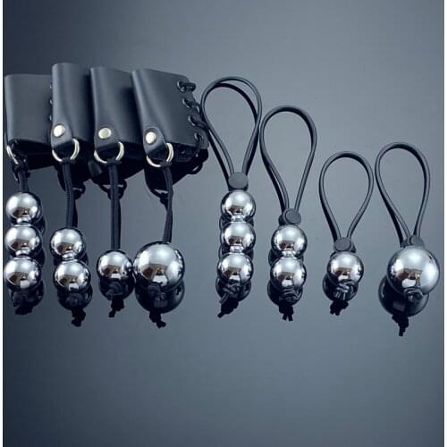 Penis Ring 3 Metal Balls Heavy Weight Hanger Stretcher Penis Extender Enlargement Cock Ring Male Chastity Device Penis Sex Toys