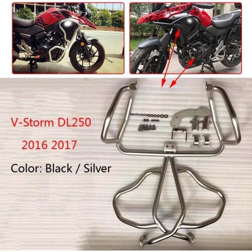 For Suzuki V-Storm V Storm DL250 2016 2017 DL 250 Radiator Engine Guards Highway Crash Bars Upper+Lower Frame Protector