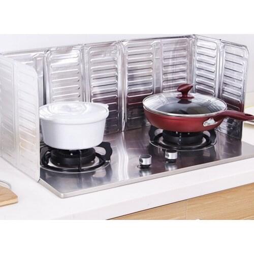 Kitchen Gas Stove Oil Splatter Screens Oil Aluminium Foil Plate Kitchen Tools Cooking Insulate Splash Proof Baffle Plate