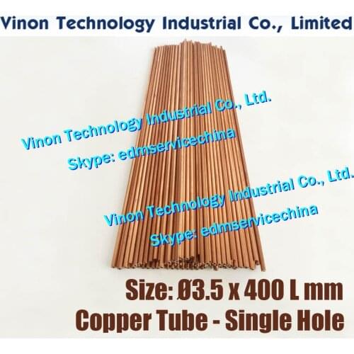 30PCS/LOT) Ø3.5x400Lmm Copper Tube Single Hole, Copper EDM Tubing Electrode Tube Diameter 3.5mm Length 400mm for Drilling EDM